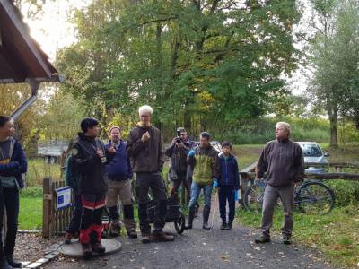 Begr&uuml;&szlig;ung durch Rangerin Anke K&auml;tzel, Stadt Braunschweig (Fototgraf: Kathrin Wendt, CDU-Ortsverband Wabe-Schunter, 10.10.2020)
